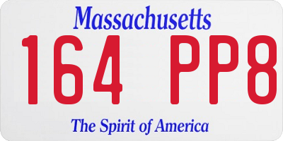 MA license plate 164PP8