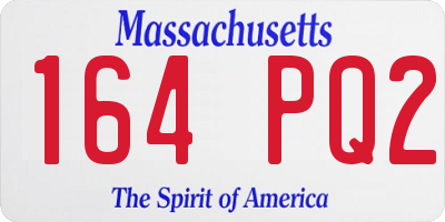 MA license plate 164PQ2