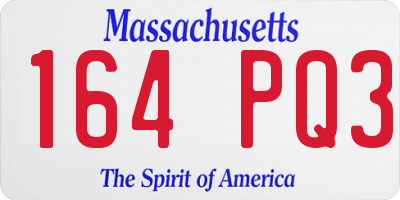 MA license plate 164PQ3