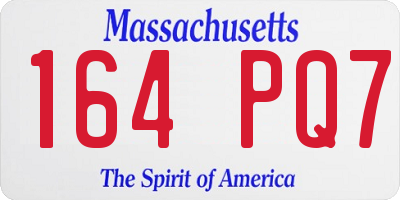 MA license plate 164PQ7