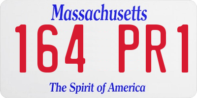 MA license plate 164PR1
