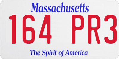 MA license plate 164PR3
