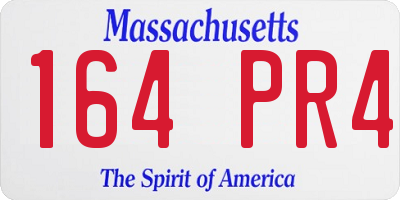 MA license plate 164PR4