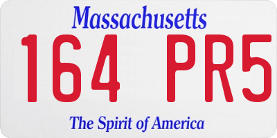 MA license plate 164PR5