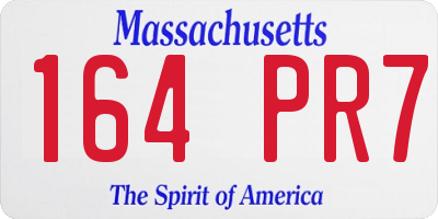 MA license plate 164PR7