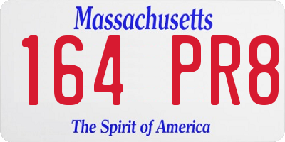MA license plate 164PR8