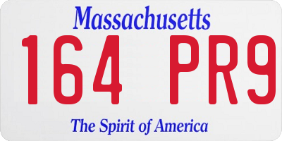 MA license plate 164PR9