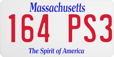 MA license plate 164PS3