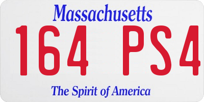MA license plate 164PS4