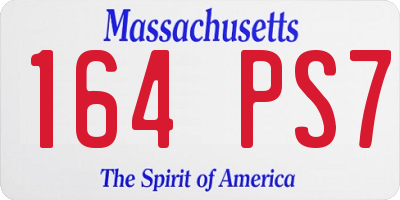MA license plate 164PS7