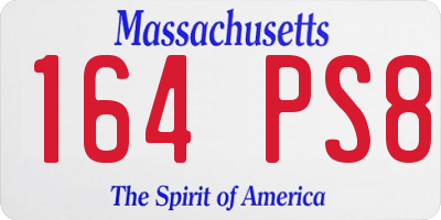 MA license plate 164PS8