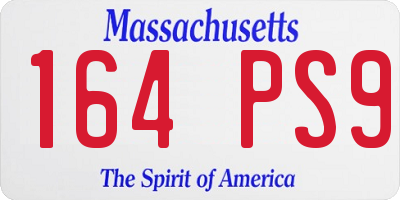 MA license plate 164PS9