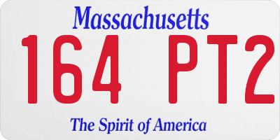MA license plate 164PT2