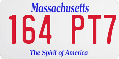 MA license plate 164PT7