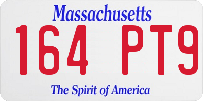 MA license plate 164PT9