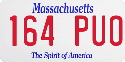 MA license plate 164PU0