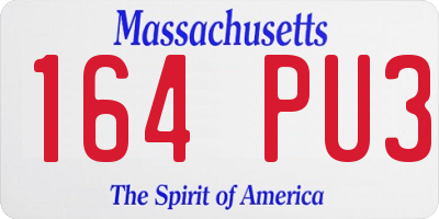 MA license plate 164PU3