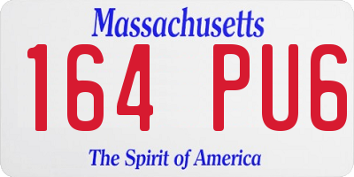 MA license plate 164PU6