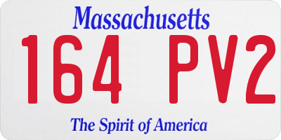 MA license plate 164PV2