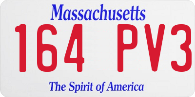 MA license plate 164PV3
