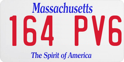 MA license plate 164PV6