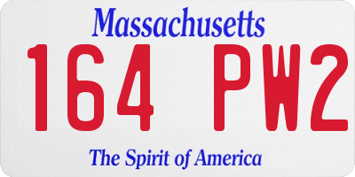 MA license plate 164PW2