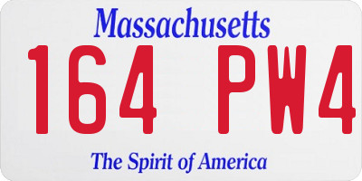 MA license plate 164PW4
