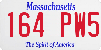 MA license plate 164PW5