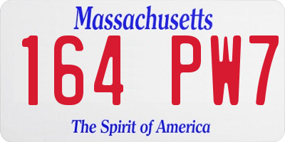 MA license plate 164PW7