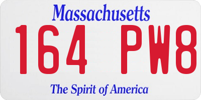 MA license plate 164PW8