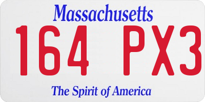 MA license plate 164PX3