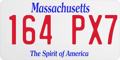 MA license plate 164PX7