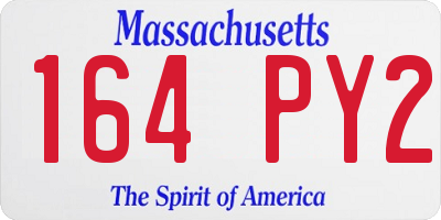 MA license plate 164PY2