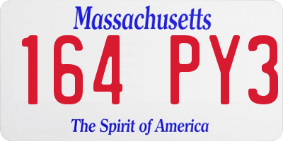 MA license plate 164PY3