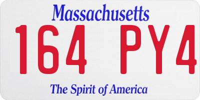 MA license plate 164PY4