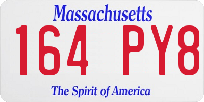 MA license plate 164PY8