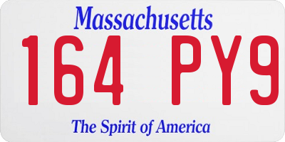 MA license plate 164PY9