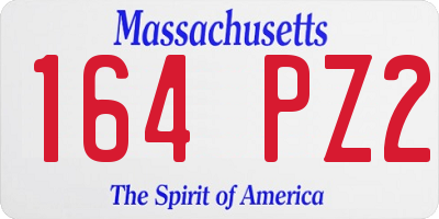 MA license plate 164PZ2