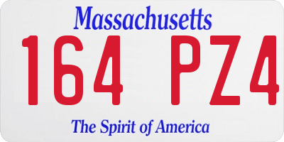 MA license plate 164PZ4