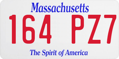 MA license plate 164PZ7