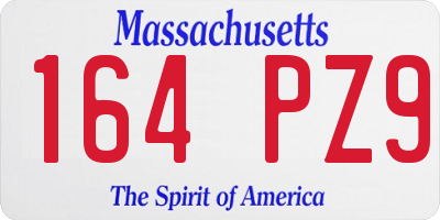 MA license plate 164PZ9