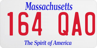 MA license plate 164QA0