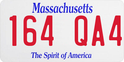MA license plate 164QA4