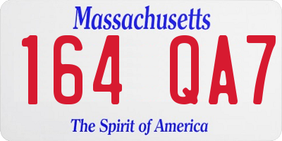 MA license plate 164QA7