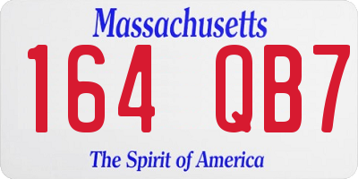 MA license plate 164QB7