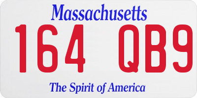 MA license plate 164QB9