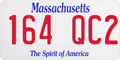 MA license plate 164QC2