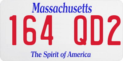 MA license plate 164QD2