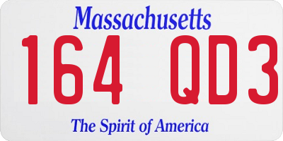 MA license plate 164QD3