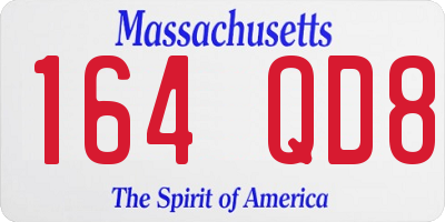MA license plate 164QD8
